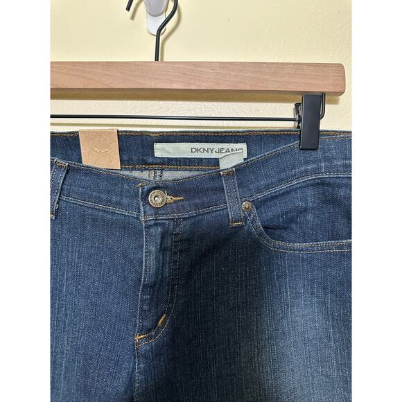 DKNY JEANS Womens Blue So-Low-Lita‎ Low Rise Slim Leg Jeans Size 12R Boot Cut - Picture 10 of 12